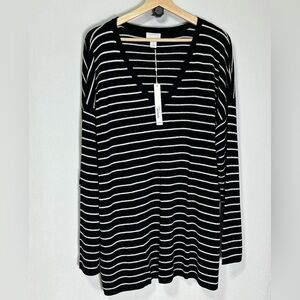 Caslon Black and White Striped Sweater